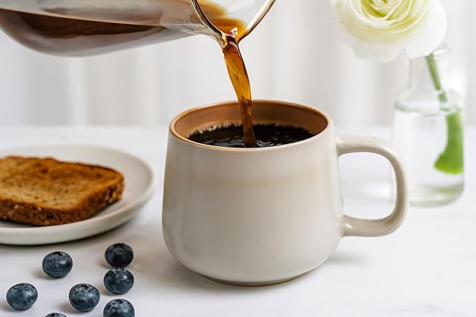 Ava Nord Stoneware Ceramic Coffee Mugs Set of 4 | 12 oz | Sage Ash | Lead-Free - Image 9