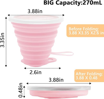 Litoexpe 2 Pack Silica gel Collapsible Travel Cup 270ml, Portable Folding - Image 2