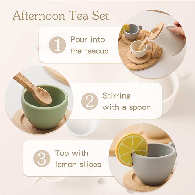 Enchanting Wooden Tea Party Set - Image 5