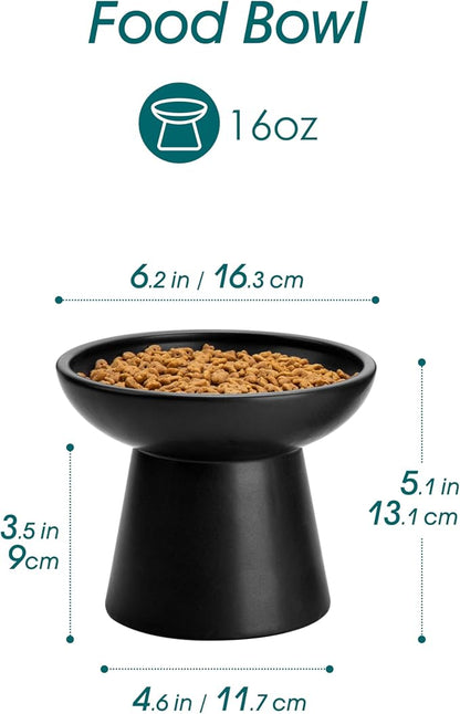 vancasso Elevated Cat Food Bowls 2-Pack, 6.2" Wide Shallow Cat Feeding Bowl - Image 2