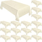 Moukeren 18 Pack Rectangle Tablecloths 58 x 102 Inch Table Cloth Reusable Washable Polyester Table Clothes Bulk for 6 ft Tables for Wedding, Party, Restaurant (Ivory White)