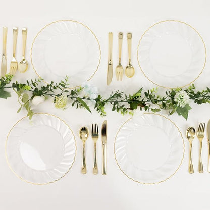 Efavormart 10-Pack 10" Clear Plastic Dinner Plates - Image 2