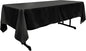 LA Linen Polyester Poplin Washable Rectangular Tablecloth, Stain and Wrinkle Resistant Table Cover 60x108, Fabric Table Cloth for Dinning, Kitchen, Party, Holiday 60 by 108-Inch, Black