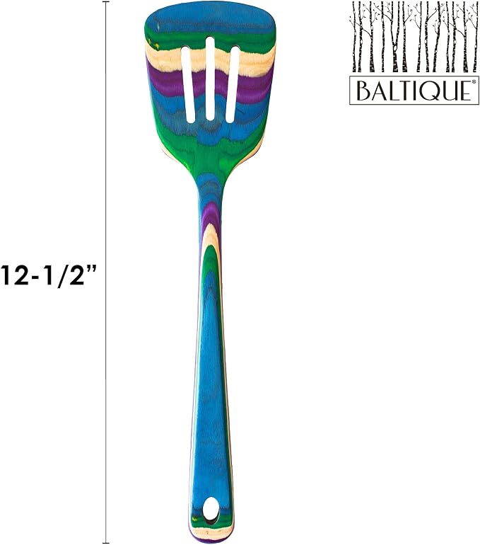 Totally Bamboo Baltique Mumbai Collection 12-1/2" Wooden Slotted Spatula - Image 4