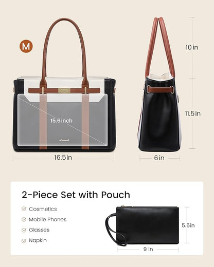 LOVEVOOK Laptop Tote Bag for Women, 2-in-1 Work Teacher Bags - Image 5