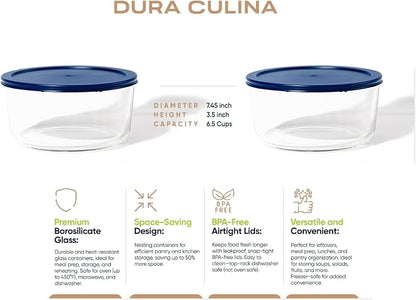 4-Piece Glass Food Storage Containers Set | 6.5-Cup, Leakproof | Microwave - Image 2