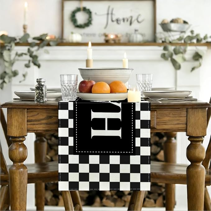 Happy Birthday Table Runner Black Checkerboard Checkerboard Racing Theme | - Image 3