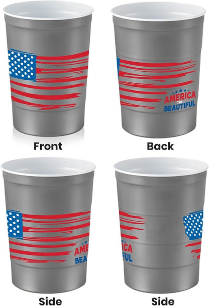 Steel Chill Cups 16 oz. Reusable Party Cups America the Beautiful, 100% - Image 2