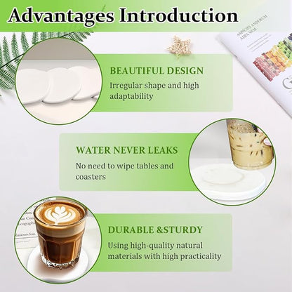 Diatomaceous Earth Coaster Set of 4, Unique Absorbent Stone Coaster, Irregular - Image 3