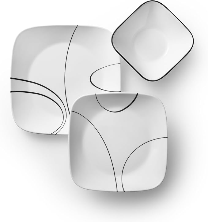 Corelle 18-Piece Service for 6 Dinnerware Set Triple Layer Glass and Chip - Image 5