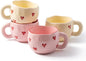 4pcs Ceramic Heart Mugs, 9.4OZ Cute Love Coffee Cup Set, Dishwasher Safe by YumiPLUS