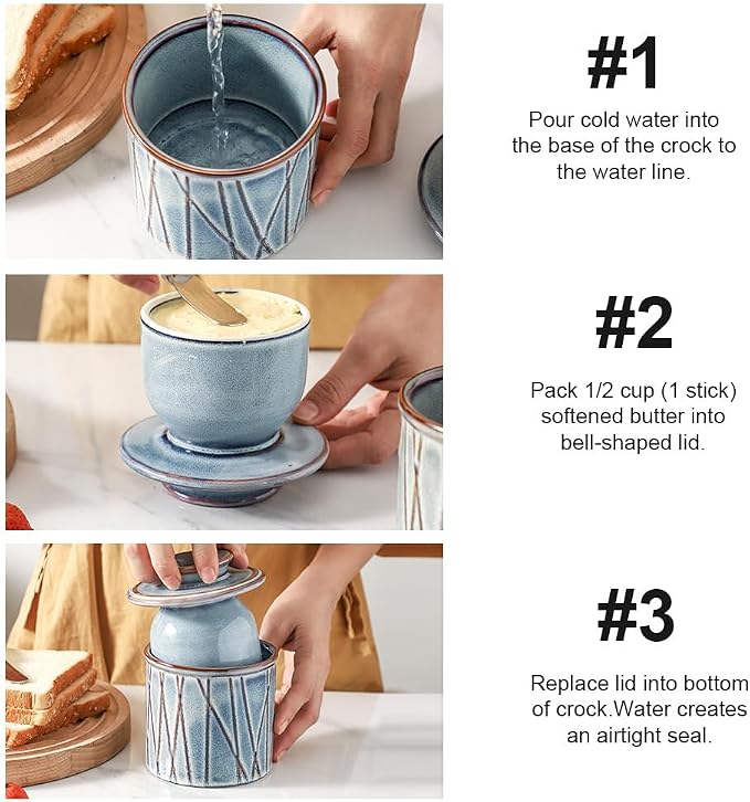 HVH Ceramic Butter Crock, French Butter Dish - Image 3
