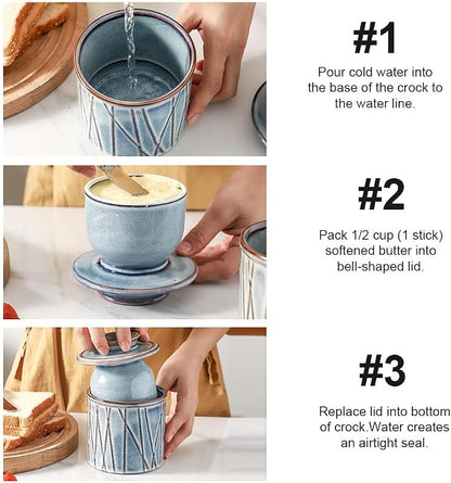 HVH Ceramic Butter Crock, French Butter Dish - Image 3