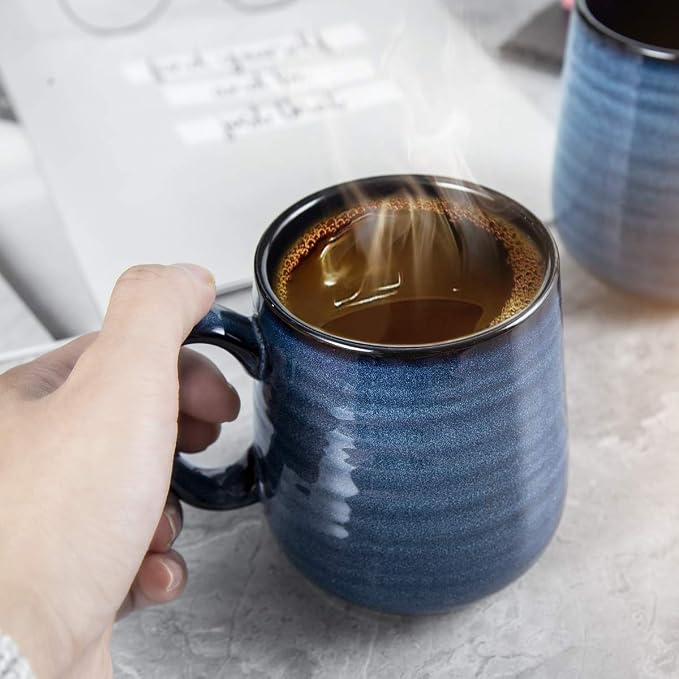 HASENSE Coffee Mugs Set of 4, 15 Ounce Porcelain Mug Set - Image 6