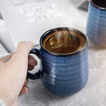 HASENSE Coffee Mugs Set of 4, 15 Ounce Porcelain Mug Set - Image 6