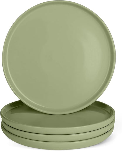 Amazon Basics Glazed Stoneware Dinner Plates, Ceramic 4-Piece Set, Dishwasher by AmazonBasics