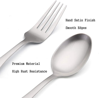 Matte Silverware Set, Satin Finish 20-Piece Stainless Steel Flatware set - Image 4