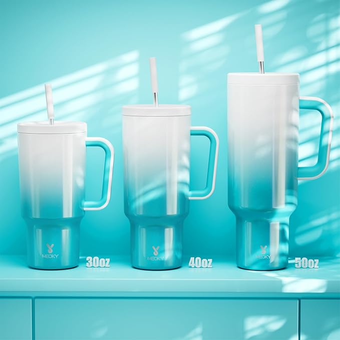 Meoky 30 oz Tumbler with Handle, Tumbler with Lid and Straw, Insulated - Image 6