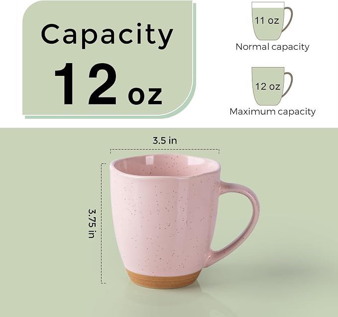 AmorArc 12oz Coffee Mugs, Ceramic Coffee Mugs set of 4 - Image 2