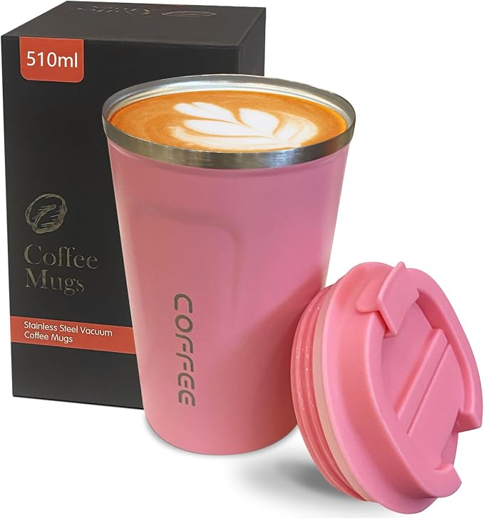 Insulated Travel Coffee Mug, Stainless Steel Coffee Cup by YINBAOGE