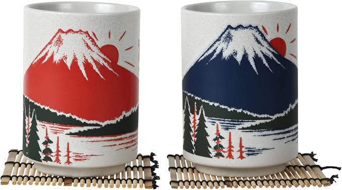 Japanese Tea Cups Sushi-Yunomi Mino Ware by LOVELOVEJAPAN