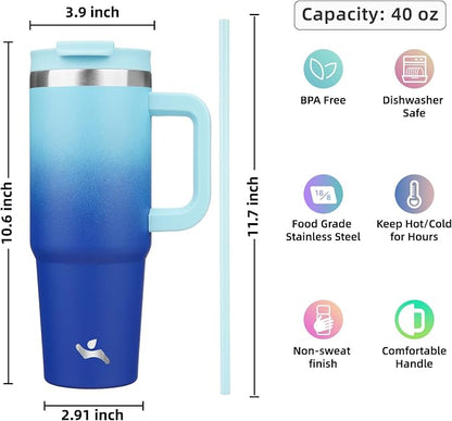 Konokyo 40 oz Insulated Tumbler Water Bottle - Image 4
