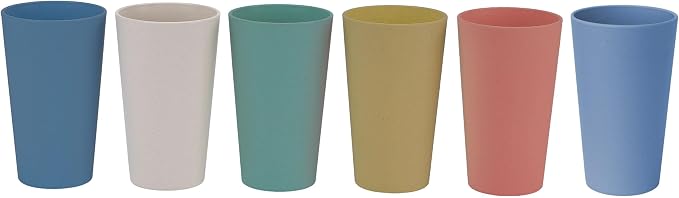 Wheat Straw Unbreakable Cup | 20 oz Reusable Water Drinking Glasses Sets of 6 | - Image 4