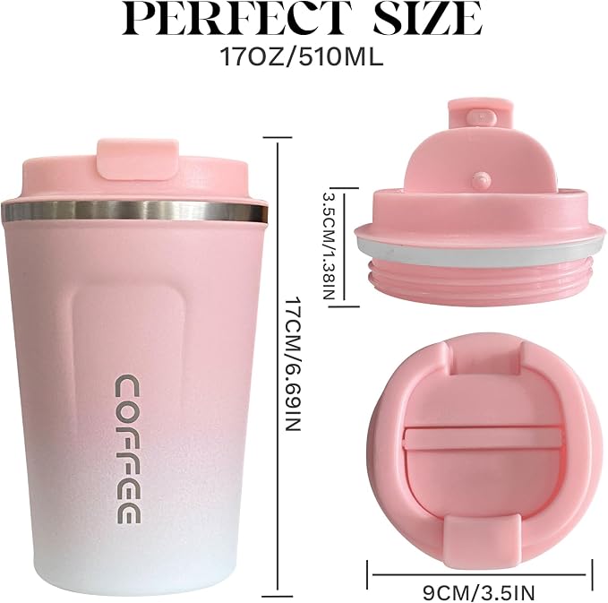 Insulated Travel Coffee Mug, Stainless Steel Coffee Cup - Image 4