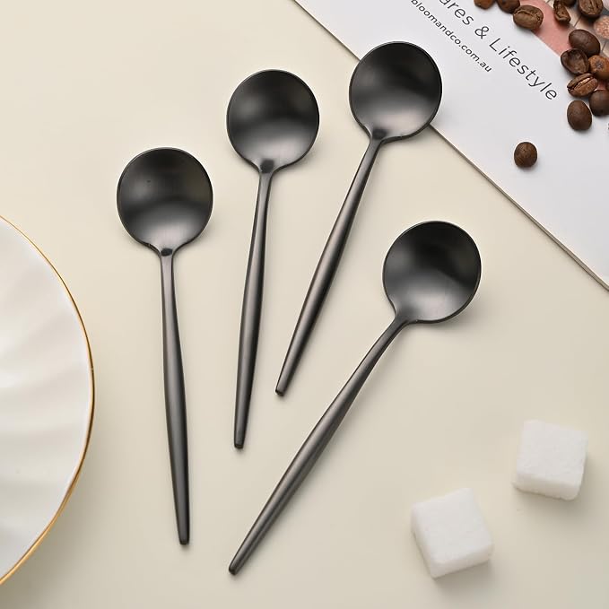5.1 Inches Satin Black SS18/10 Teaspoon, Small Tea Spoon, Espresso Spoon - Image 5