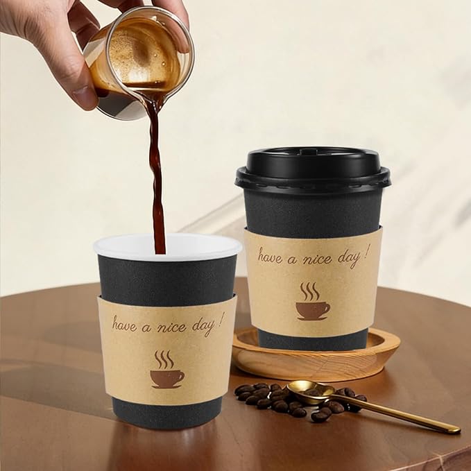 Clawsoff 100 Pack 10 oz Disposable Paper Coffee Cups - Image 4