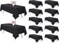 12 Pack Black Tablecloth 60 x 126 Inch Rectangular Table Cloth for 8 Foot Rectangle Tables, Wrinkle Resistant Washable Polyester Fabric Table Covers for Wedding Party Banquet Buffet