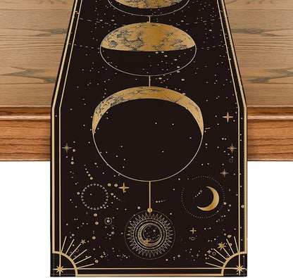 Artoid Mode Astrology Moon Magic Art Table Runner, Seasonal Mystical Gothic by ArtoidMode