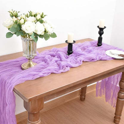 Lilac Cheesecloth Table Runner Cheese Cloth Wedding Birthday Party Decor | 10Ft - Image 6