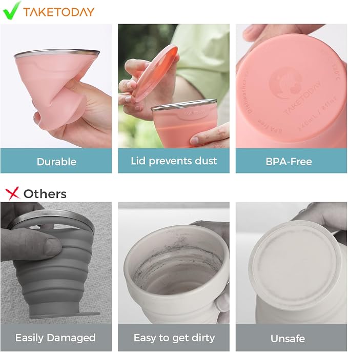 TakeToday Collapsible Cup 8 oz, Foldable - Image 2