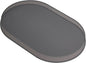 LINE+ARC Waterproof, Stain-Resistant, Heat-Safe Silicone Degrē Placemats (20.5x13, Set of 2 Smoke) 3mm-High Rim Adults Babies Easy-to-Clean Washable Oval Modern Non-Slip Large Dining Table Mats