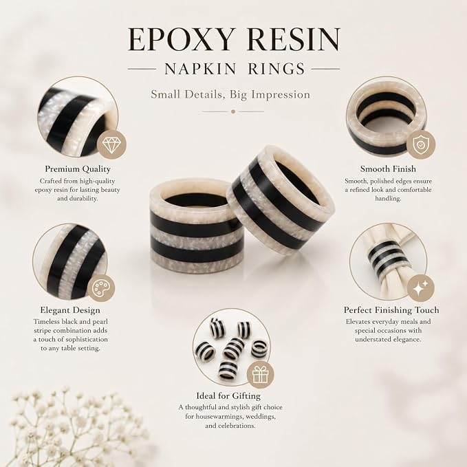 Epoxy Resin Napkin Rings, rust-resistant, lightweight, everyday dining - Image 5