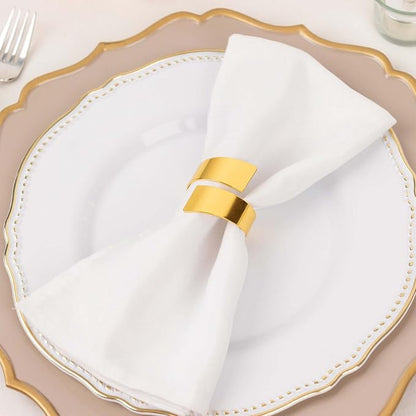 Efavormart 4 Pack | Shiny Gold Metal Scroll Wrap Cuff Band Napkin Rings by efavormart