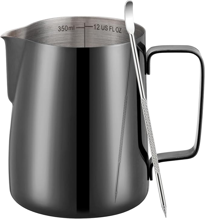 Amrules Milk Frothing Pitcher, 12 oz Milk Frother Cup by Amrules