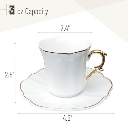 BTaT- Porcelain Espresso Cups Set, 3 oz, 12 Set, Small Coffee Mugs | Elegant - Image 3