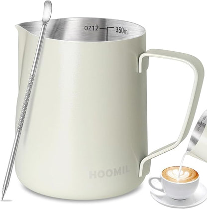 HOOMIL Milk Frothing Pitcher, 12oz/20oz/32oz 304 Stainless Steel | Steaming by HOOMIL