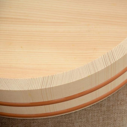 Kichgather 14.2 Inch Wooden Sushi Rice Bowl Hangiri Sushi Oke Rice Mixing Tub