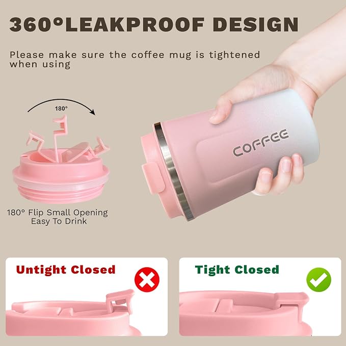 SPLMIFA Travel Coffee Mug Leak-Proof, Reusable Coffee Cups - Image 5
