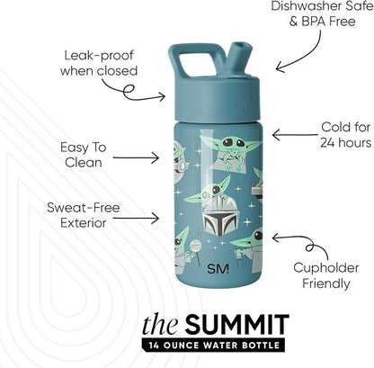 Simple Modern Mandalorian Kids Water Bottle & Toddler Cup | 14oz | Insulated - Image 2