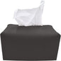 Carrotez Tissue Box Cover, [Refined] Modern PU Leather Rectangular Tissue Box Holder - Decorative Holder/Organizer for Bathroom Vanity Countertop, Night Stands, Office Desk 9.5"X5"X5" - Charcoal