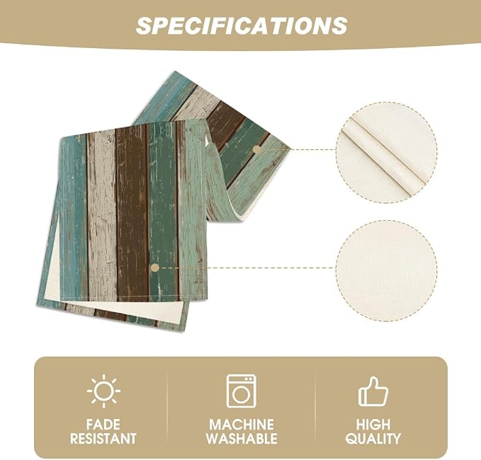 Artoid Mode Green Retro Rustic Wood Texture Table Runner, Seasonal Spring - Image 5