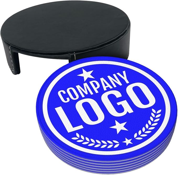 Custom Leather Coasters with Logo - Image 3