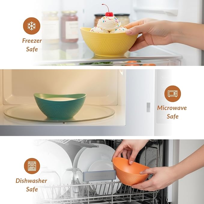 Wheat Straw Bowls 10 OZ Small Serving Bowls Unbreakable Dessert Bowls - Image 6