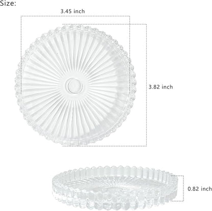 Glass Coasters Pack of 12 for Drinks,Round Cup Coasters,Crystal Coasters Coffee Coaster Table Coasters Pub Coaster,Decor for Office Kitchen Bar Dining Room Living Room,Jewelry Storage,Clear