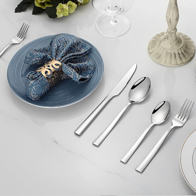 Silverware Set for 2, CXJY 10-Piece Stainless Steel Flatware Cutlery Set - Image 5