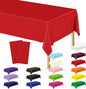 QZYL 2 Pack Picnic Table Cover, 108 x 54 Inches Red Plastic Table Cloths, Red Disposable Tablecloth Rectangle Tablecover, Waterproof Decorations Party Supplies for Wedding Anniversary Home